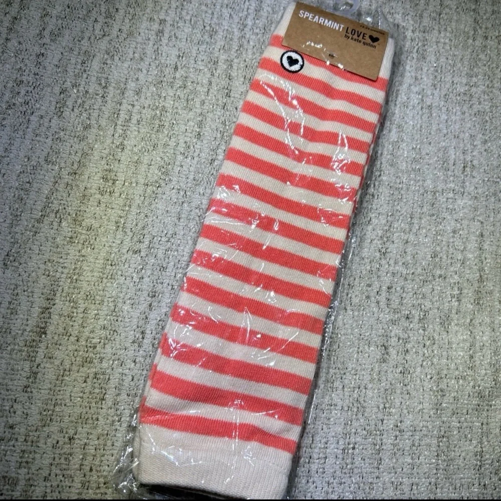 NWT Malone Legwarmers , Oatmeal Stripe Spearmint Love by Kate Quinn PRICE FIRM!